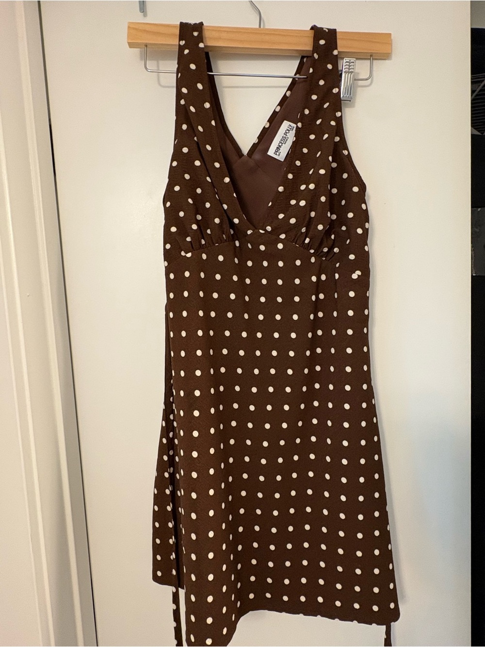 Princess Polly Nellie Mini Dress Brown Polka Dot US 4